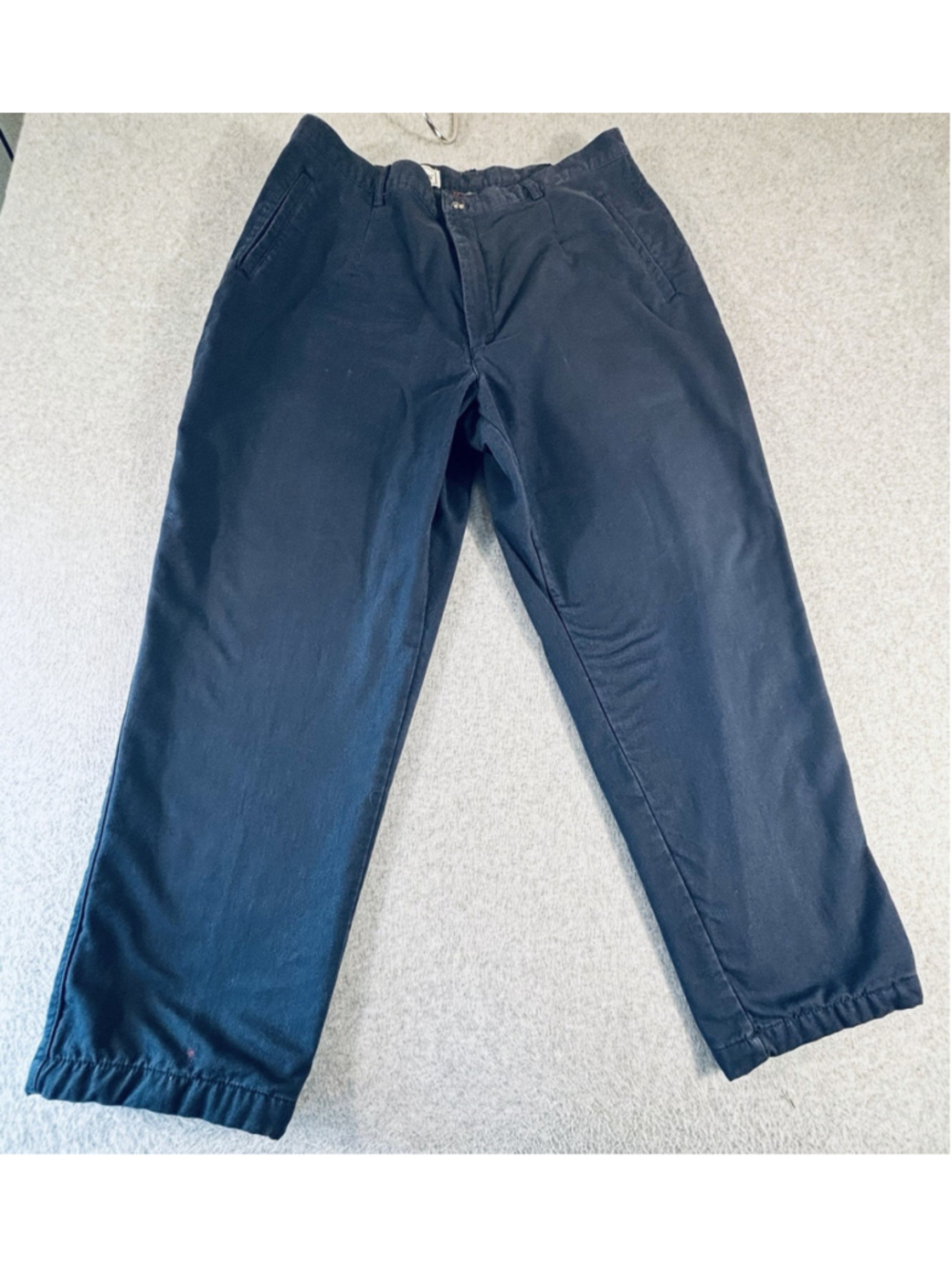 Vintage L.L.Bean Plaid Flannel Lined Pants Womens 16 Petite‎ Navy Cropped Cuffed